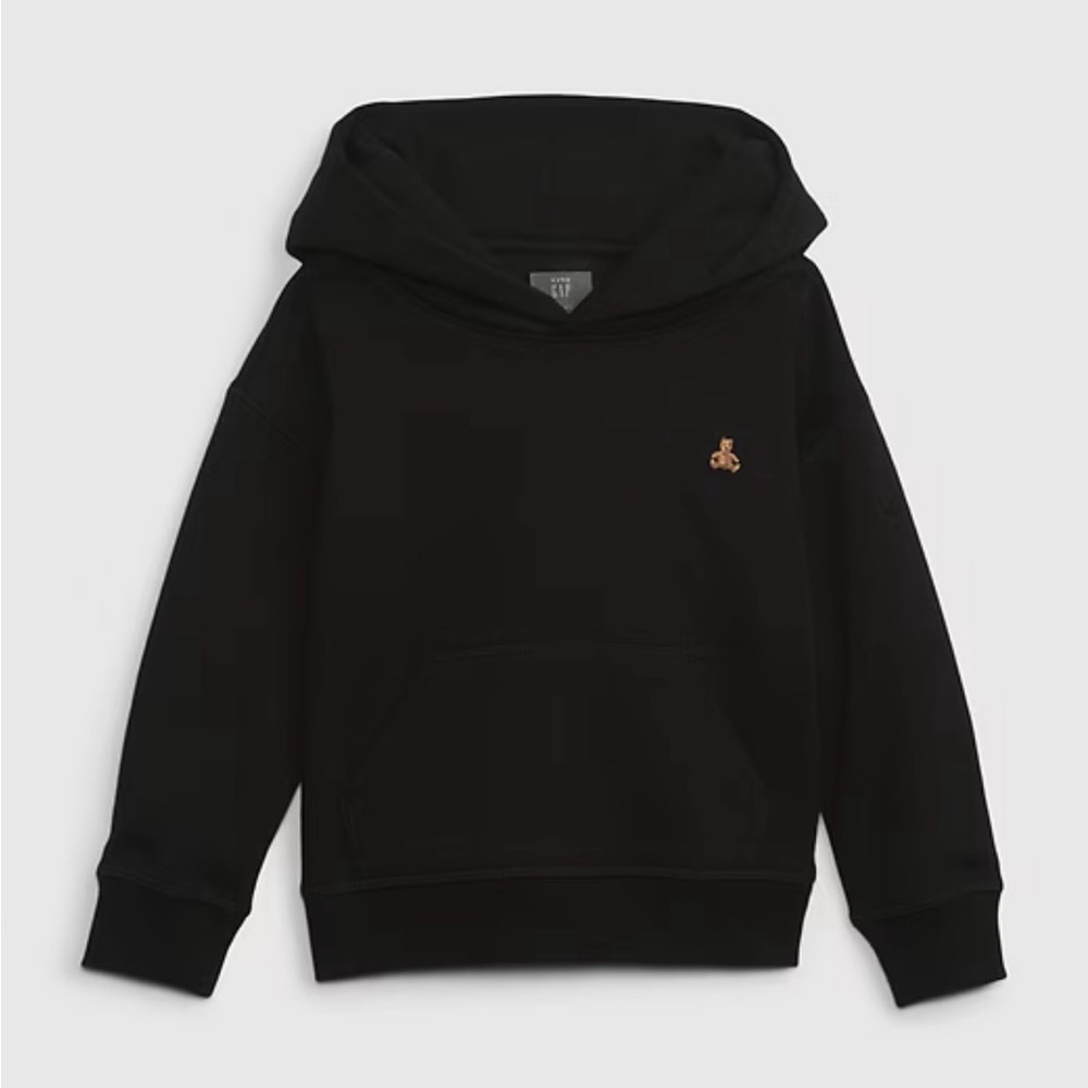 GAP Kids Black Hoodie with Gold Logo